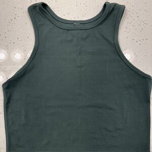 Women's Sleeveless Dark Green Workout Tank
